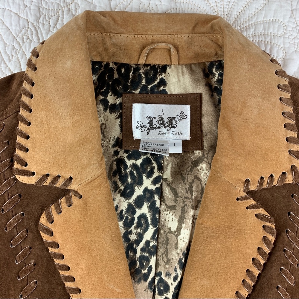 Live A Little Rugged Leather Western Blazer NWOT - Picture 4 of 11